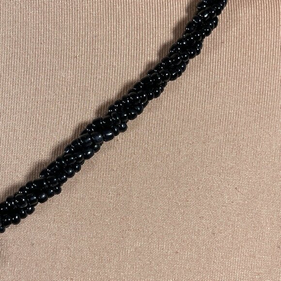 Mother Of Pearl Necklace Oval Beaded Black Tan Statement Chunky - Picture 3 of 5